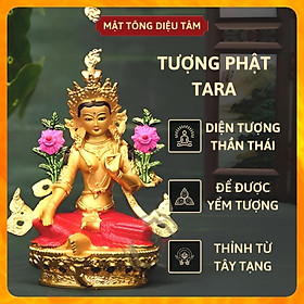 Tượng phật tara xanh thờ cúng mật tông Tây Tạng , tượng phật để ô tô