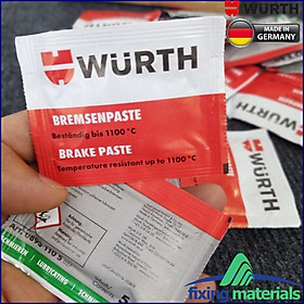 Mỡ tra má phanh WURTH Brake Paste, SX Đức, 5.5g - 2 gói