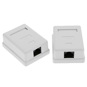 2 Pack of Cat6 Single Port Surface Mount Outlet Box RJ45 Face Plate + Backbox Combo