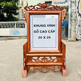 Khung ảnh thờ gia tiên để ảnh 20cmx25cm bằng gỗ hương