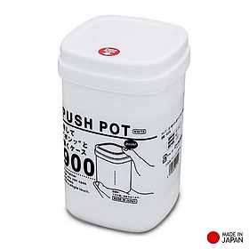 Mua Hộp đựng thực phẩm Push Pot ( màu trắng trong / trắng sữa )  nắp đậy tiện ích mở chỉ bằng một lần ấn nhẹ - nội địa Nhật Bản