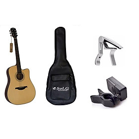 Đàn Guitar Acoustic Rex D1CNM + Bao đàn Guitar Sol.G 3 lớp + Máylên dây JA22 + Capo PBA05SL