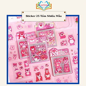 Túi 25 Tờ Sticker Sanrio, Gấu Dâu, Cinnamoroll, Thỏ Tai Hồng (Đã Cắt Sẵn)