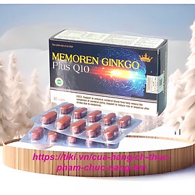 Viên uống Memoren Ginkgo plus Q10, hộp 30v, tăng cường tuần hoàn bão, giảm đau đầu do tắc nghẽn mạch máu