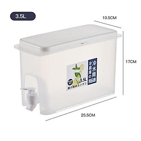 Bình nước nhựa để tủ lạnh có vòi thể tích 3.5L.Bình đựng nước, Bình trữ đông pha trà, đựng nước hoa quả an toàn tiện lợi