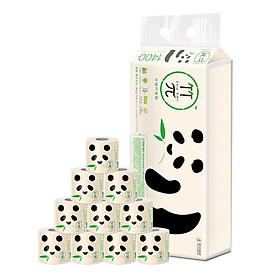 Bamboo π original bamboo pulp roll natural no incense 140 grams 10 tablets installed 3 layers of health does not bleach character color toilet paper