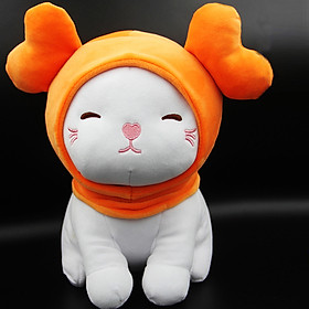 Gấu Bông Mèo Đội Nón Tuần Lộc (25 Cm) Gb261 (Tặng 1 Móc Khóa Dây Da Pu Đính Đá Lấp Lánh Màu Ngẫu Nhiên)