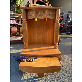 Mua Bàn thờ thần tài Phúc Lộc Thọ cột vuông 60 x 81cm - Gỗ Gõ Đỏ