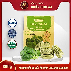 Mì Rau Củ Rau Cải Bó Xôi Organic Anpaso Ăn Dặm Cho Bé Từ 6 Tháng Tuổi 120g/ 300g - Bổ Sung Chất Xơ, Giàu Sắt và Các Vitamin C, Nhóm B, A, Cải Thiện Hệ Tiêu Hóa, Tốt Cho Sức Khỏe Của Bé