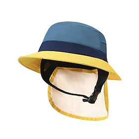 Surf Bucket Hat with Chin Straps Sun Protection Windproof Summer Wide Brim Fisherman Hat for Water Sports Camping Boating Outdoor Men Women
