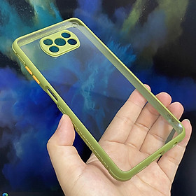 Ốp lưng cho Xiaomi Poco X3 NFC trong viền màu che camera 4 Gốc chống sốc