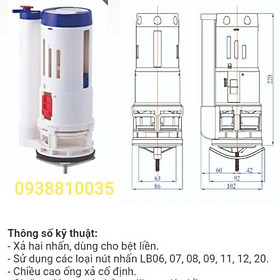 CỤM XẢ NƯỚC BỒN CẦU LIỀN KHỐI 2 NHẤN FV18 - FV22 Hùng Anh