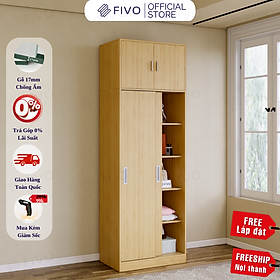 Mua Tủ Treo Quần Áo Cửa Lùa Gỗ MDF Lõi Xanh Chống Ẩm Cao Cấp FC31 FIVO  Nhiều Ngăn Đựng Đồ  Không Gian Hộc Tủ Trên Rộng Rãi - Màu Gỗ