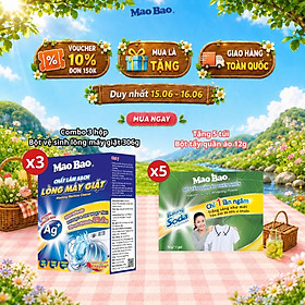 Combo 3 Hộp Bột Vệ Sinh Máy Giặt Mao Bao 306g - Loại Bỏ Cặn Bẩn, Khử Mùi Cho Máy Giặt Cửa Trên/Trước
