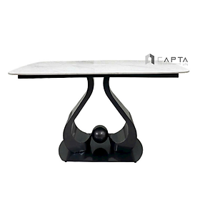 Mua Bàn ăn mặt đá Ceramic TN1230-14E Nội thất Capta Bàn ăn đá Ceramic 1m4 chân sắt sơn tĩnh điện màu đen carbon tại tp hcm