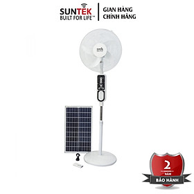 Quạt Cây Tích Điện Sạc Bằng Năng Lượng Mặt Trời SUNTEK SF-03 - Công suất 26W | Hoạt động 10 - 14 giờ | Tính năng 3in1 kiêm Đèn LED & Sạc Dự Phòng 12000mAh | Sạc được từ nguồn 220V | 5 cánh quạt 37cm | 3 tốc độ gió - Hàng Chính Hãng - Bảo hành 2 năm