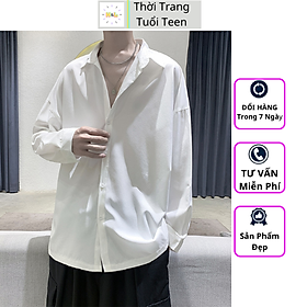 Áo Sơ Mi Trắng Form Rộng Unisex Nam Nữ Tay Dài Hàn Quốc Kiểu Cổ Bẻ Vải Lụa Nhiều Màu - SMD01