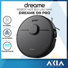 Robot Bút Bụi, Lau Nhà Thông Minh Xiaomi Dreame D9 Pro - Lực Hút 4000 Pa - Bản Quốc Tế- Hàng Chính Hãng