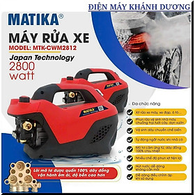 Mua Máy Rửa Xe Công Nghiệp Nhật Bản - Máy Rửa Xe MATIKA MTK-CWM2812 Công Suất 2800w  Áp Lực Nước 80 – 200bar  Lưu Lượng Nước 9 Lít/ Phút  Sản Phẩm Đa Chức Năng Như Rửa Xe  Xịt Sân Vườn  Nhà Cửa  Máy Móc Hay Phun Tưới Cây