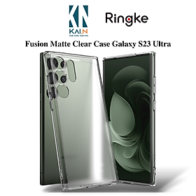 Ốp Lưng Case Dành Cho Samsung Galaxy S23 Ultra, Ringke Fusion Matte, Trong Suốt, Lưng Nhám, Chống Vân Tay - Hàng Chính Hãng
