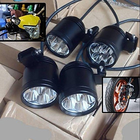 Đèn L4 trợ sáng xe máy tặng phụ kiện lắp các xe hàng loại tốt chống nước siêu sáng