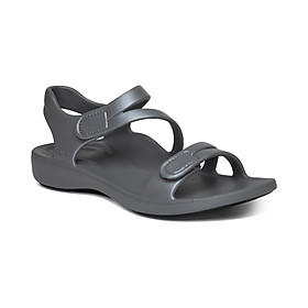 Sandal sức khoẻ nữ Aetrex Jillian Sport Grey- Sandal nâng vòm mềm nhẹ, không thấm nước