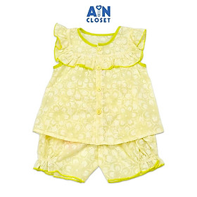Bộ quần áo ngắn bé gái họa tiết hoa Mai Vàng Cốm cotton - AICDBGNZQCCU - AIN Closet