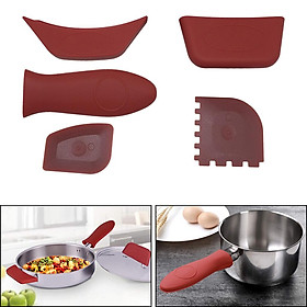 Silicone Hot Handle Holder Kitchen Assist Pan Handle Sleeve Pot Holders Non-Slip Rubber Pot Handles Grip Covers for Frying Pans Soup Pot