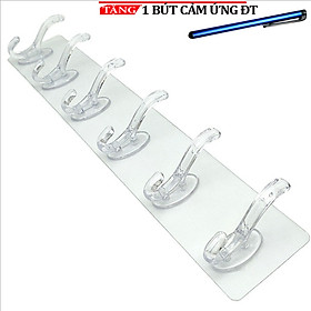 Mua Thanh 6 móc dán tường trong suốt siêu dính X23 Tặng bút cảm ứng ĐT
