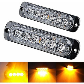 Rất nhiều 2 6 LED Car Flash Cảnh báo ánh sáng vàng 12V -24V Dải ánh sáng xe