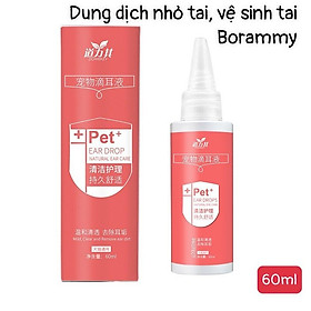 Dung dịch nhỏ tai, làm sạch tai và ngăn ngừa viêm tai cho chó mèo Borammy (60ml)