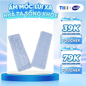Bông Lau Thay Thế Cây Lau Nhà MyJae Đài Loan Sợi Polyester Kéo Vắt Thông Minh Sạch Nhanh 360 Độ 125cm