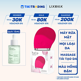 Máy Rửa Mặt Halio Facial Cleansing & Massaging Device Sóng Âm Dành Cho Mọi Loại Da - Hồng Đậm