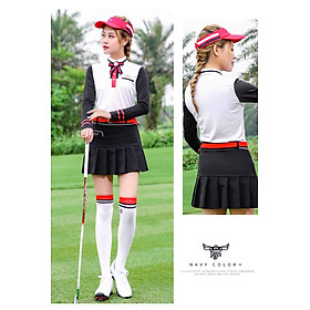 Áo dài tay golf nữ - Đường may tinh xảo, phong cách nữ tính riêng biệt - Áo thiết kế làm nên điểm tỏa sáng trên sân golf - Tạo vẻ đẹp hấp dẫn