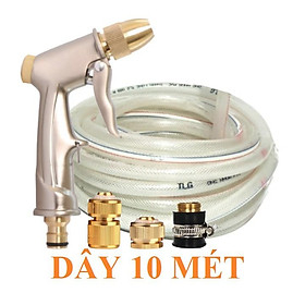 Mua Bộ dây vòi xịt bơm nước tưới rửa   tăng áp 3 lần  loại 7m  10m 206701-1đầu đồng cút đồng+ khăn phượt