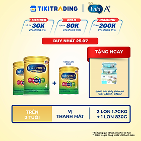 [Tặng 1 lon 830g cùng loại] Bộ 2 Lon Sữa bột Enfagrow A+ Neuropro 4 Vị thanh mát với dưỡng chất DHA & MFGM cho trẻ từ 2–6 tuổi– 1.7kg