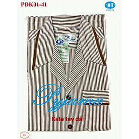 Bộ Pyjama HUONGTAM Kate tay dài nam cao cấp(PDK01N15). Chất liệu Kate loại tốt: mềm mại, thoáng mát, không phai màu