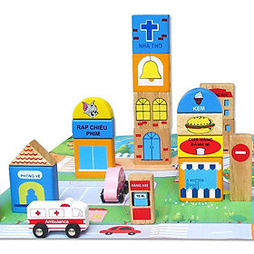 Đồ chơi gỗ lắp ráp Mô hình thành phố Winwintoys - Phát triển tư duy và kiến thức thực tế
