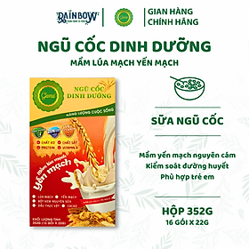 GAMA - Ngũ Cốc mầm yến mạch lúa mạch - Hộp 352g (16 gói x 22g)