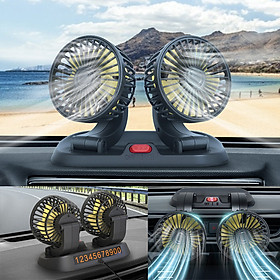 Mua Quạt Đôi Mini Cổng USB 5V Xoay 360 độ Dùng Trên Ô Tô
