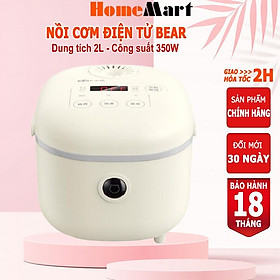 Nồi cơm điện mini Bear 2L, 8 chế độ nấu, giữ ấm 24h, Anh Lam Store - Hàng nhập khẩu