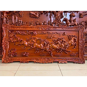 Tranh gỗ treo tường mã đáo thành công - gỗ hương đỏ