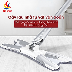 Mua Cây lau nhà tự vắt chổi lau nhà thông minh BaoAn xoay 360 độ dạng chữ X kèm bàn chải làm sạch và bông lau - Hàng chính hãng