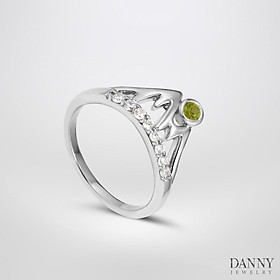 Nhẫn Nữ Bạc Danny Jewelry 925 Ngọn Núi Đính Đá Peridot Xi Rhodium N0037