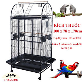 Chuồng Lồng KÍCH THƯỚC 100 x 78x 170 cm mã 009 dành vẹt lớn như xám, amazon