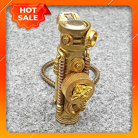 Vỏ Hột Quẹt Bật Lửa TC12 Thiết Kế Thủ Công Kiểu Dáng Độc Lạ Nhỏ Gọn Màu Vàng - Dùng Xăng Bấc Đá Cao Cấp