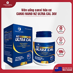 Viên uống canxi hữu cơ nhập khẩu chính hãng New Zealand Canxi Nano NZ ULTRA CAL (30 viên) giúp giảm nguy cơ loãng xương, giúp xương chắc khỏe, phát triển chiều cao