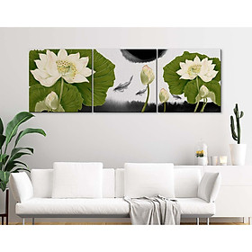 Tranh treo tường Mica Khung nhôm 3 bức Hoa sen Hiện đại tại Nam Định