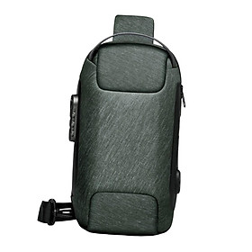 Daypack Backpack Shoulder Pack Portable Code Lock Purse Men's Chest Bag Black