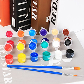 Bộ 12 Màu Nước Mini Water Color Cao Cấp Tặng Kèm 2 Bút Lông Cọ Vẽ Và Khay Nhựa Pha Màu Tiện Dụng - Bộ Màu Nước Nhỏ Gọn 24 Màu Sắc Chất Lượng Mịn Màng Sắc Nét Tối Ưu - Hàng Chính Hãng VinBuy